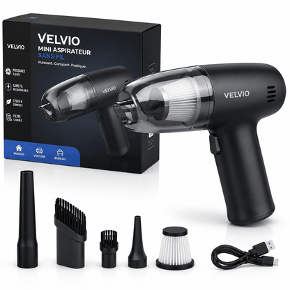 aspirateur portable sans fil velvio usage maison et voiture